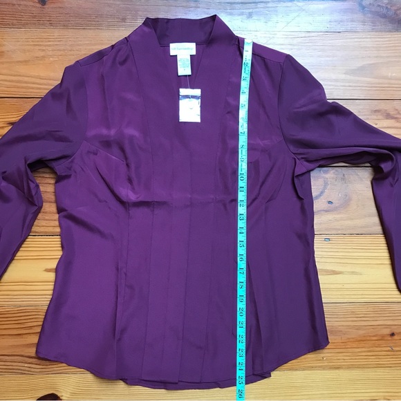 Soft Surroundings Maroon Long Sleeve Button Down Blouse, NWT, S - Picture 4 of 11